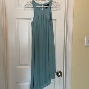 White House Black Market Teal Asymmetrical Sundress